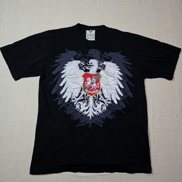 Vintage Y2K Avirex Mens Size Large Black Embroidered Crest Short Sleeve Tee Shir - Picture 1 of 6